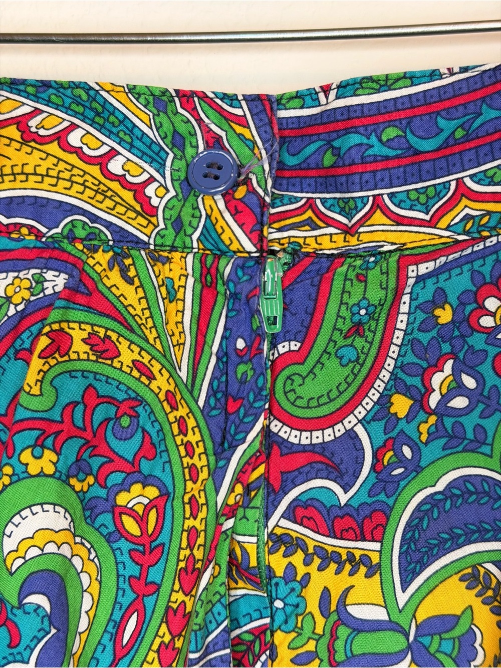 Caroline Rohmer Paris Vintage Paisley Midi Skirt Multicolor Cotton Boho Small - Picture 4 of 5